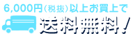 6,000円(税抜)以上お買上で送料無料!