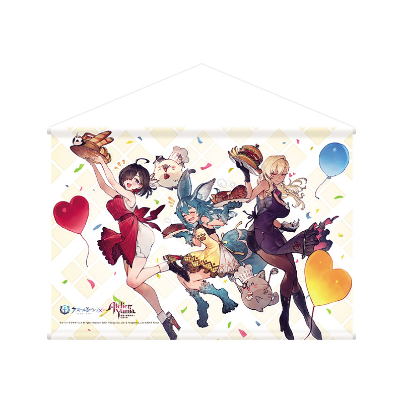 アズールレーン×ユミアのアトリエ 錬金術士と天空邂逅の塔 B2ダブルスエードタペストリー コラボお祝いイラスト