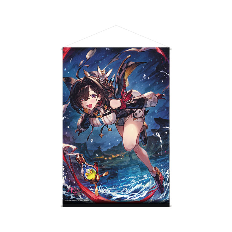 ユミアのアトリエ オンラインくじ2025 描き下ろしB2ダブルスエードタペストリー 月夜に舞う潮風のメロディ